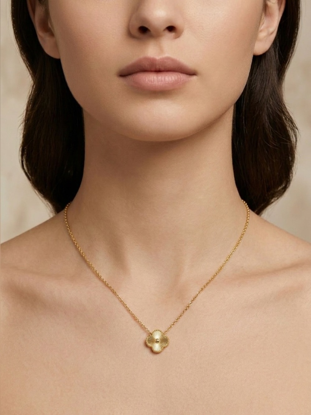 11: Stainless steel 18KT gold plated clover necklace